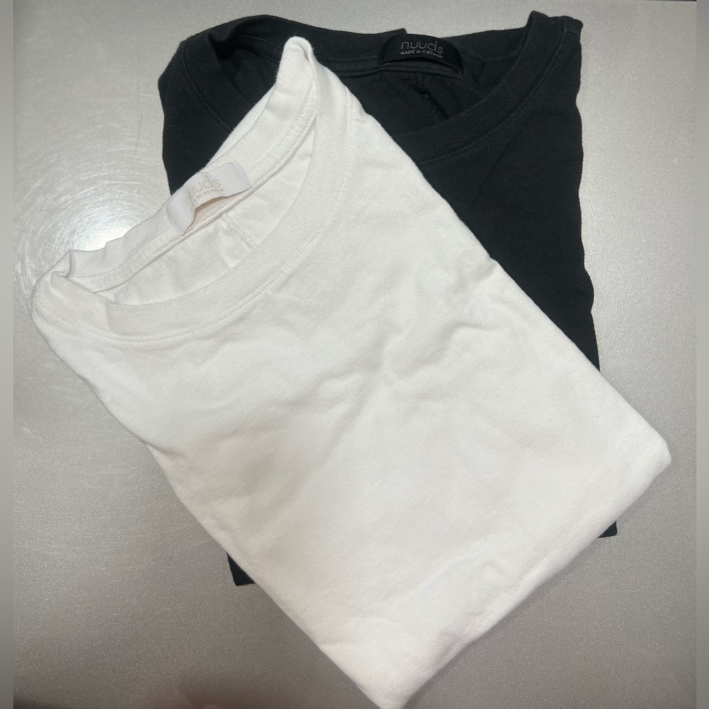🖤🤍 (2) Lot of 2 Nuuds Muscle Tee Shirts in black & white